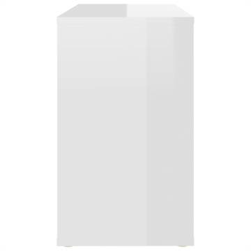 Side Cabinet High Gloss White 60x30x50 cm Engineered Wood