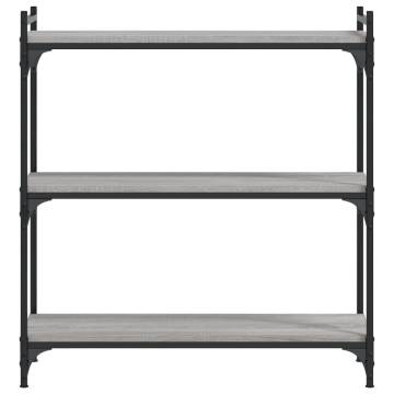 Bookcase 3-Tier Grey Sonoma 80x30x86 cm Engineered Wood