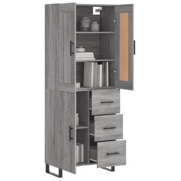 Highboard Grey Sonoma 69.5x34x180 cm Engineered Wood