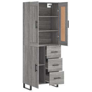 Highboard Grey Sonoma 69.5x34x180 cm Engineered Wood