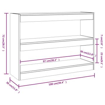 Book Cabinet/Room Divider White 100x30x72 cm