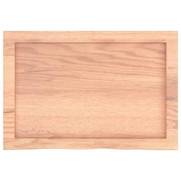 Bathroom Countertop Light Brown 60x40x(2-4) cm Treated Solid Wood