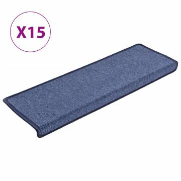 Carpet Stair Treads 15 pcs 65x21x4 cm Blue