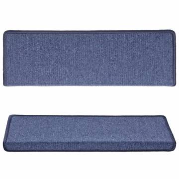 Carpet Stair Treads 15 pcs 65x21x4 cm Blue