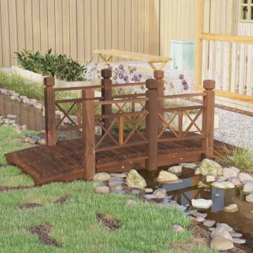 Garden Bridge with Railings 150x67x56cm Solid Wood Spruce