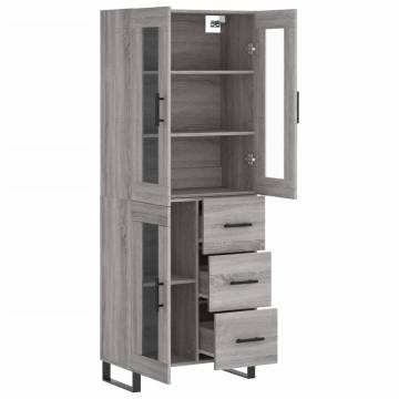 Highboard Grey Sonoma 69.5x34x180 cm Engineered Wood