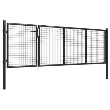 Garden Gate Steel 350x100 cm Anthracite