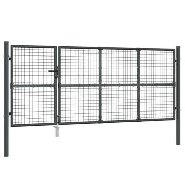 Mesh Garden Gate Anthracite 350x175 cm Galvanised Steel