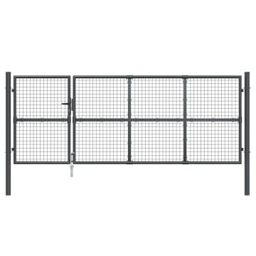 Mesh Garden Gate Anthracite 350x175 cm Galvanised Steel