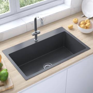 Handmade Kitchen Sink Black Stainless Steel