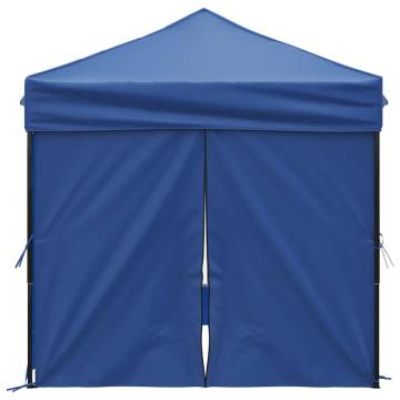 Folding Party Tent with Sidewalls Blue 2x2 m