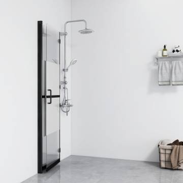 Foldable Walk-in Shower Wall Half Frosted ESG Glass 100x190 cm