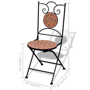 Folding Bistro Chairs 2 pcs Ceramic Terracotta