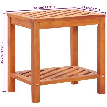 Side Table Solid Acacia Wood 45x33x45 cm