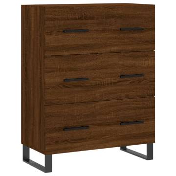 Highboard Brown Oak 69.5x34x180 cm Engineered Wood