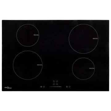 Induction Hob with 4 Burners Touch Control Glass 77 cm 7000 W