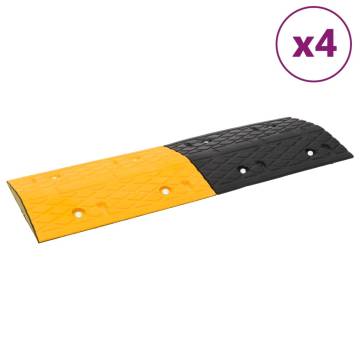 Speed Hump 4 pcs Yellow&Black 97x32.5x4 cm Rubber