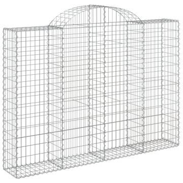 Arched Gabion Baskets 3 pcs 200x30x140/160 cm Galvanised Iron