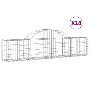 Arched Gabion Baskets 18 pcs 200x30x40/60 cm Galvanised Iron