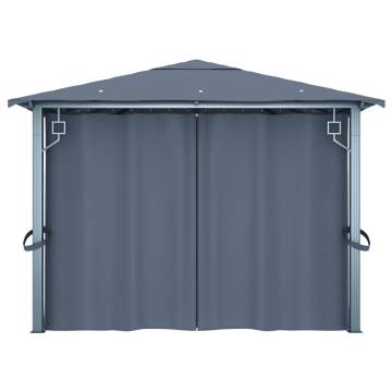 Gazebo with Curtain 400 x 300 cm Anthracite Aluminium