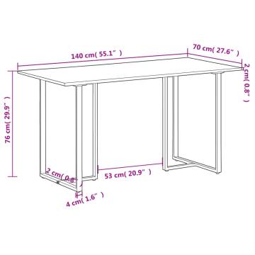 Dining Table 140 cm Solid Reclaimed Wood