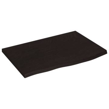 Bathroom Countertop Dark Brown 60x40x(2-4) cm Treated Solid Wood