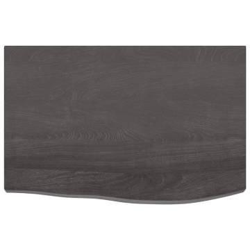 Bathroom Countertop Dark Brown 60x40x(2-4) cm Treated Solid Wood