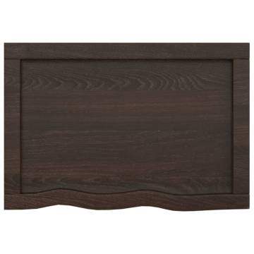 Bathroom Countertop Dark Brown 60x40x(2-4) cm Treated Solid Wood