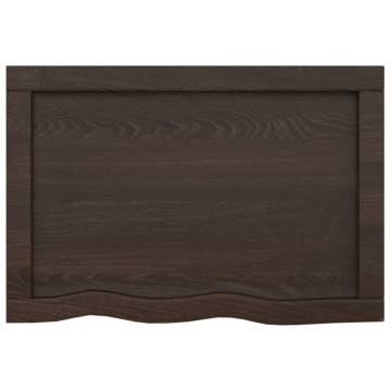 Bathroom Countertop Dark Brown 60x40x(2-4) cm Treated Solid Wood