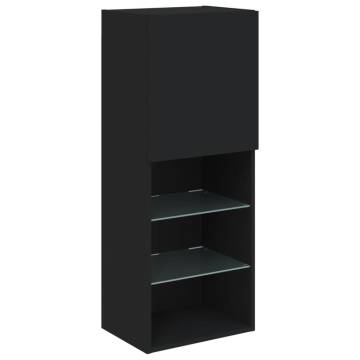 TV Cabinet with LED Lights Black 40.5x30x102 cm