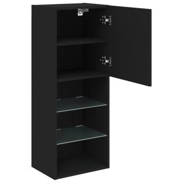 TV Cabinet with LED Lights Black 40.5x30x102 cm