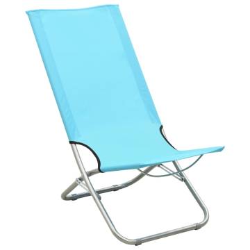 Folding Beach Chairs 2 pcs Turquoise Fabric