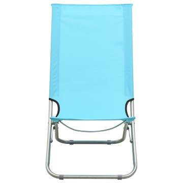 Folding Beach Chairs 2 pcs Turquoise Fabric