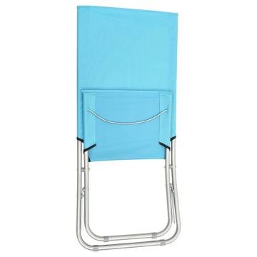 Folding Beach Chairs 2 pcs Turquoise Fabric