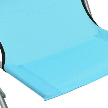 Folding Beach Chairs 2 pcs Turquoise Fabric