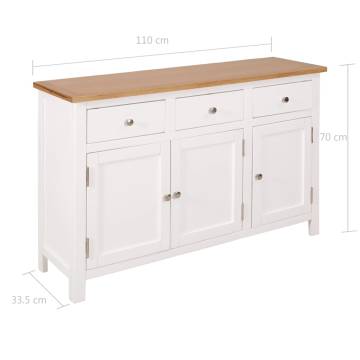 Sideboard 110x33.5x70 cm Solid Oak Wood