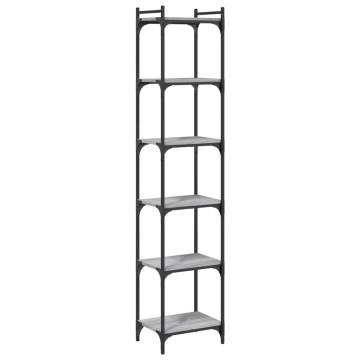 Bookcase 6-Tier Grey Sonoma 40x30x188 cm Engineered Wood