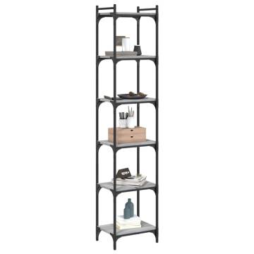 Bookcase 6-Tier Grey Sonoma 40x30x188 cm Engineered Wood