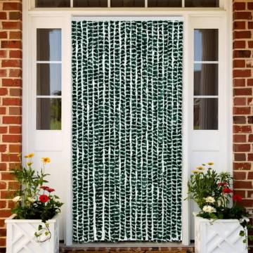 Fly Curtain Green and White 90x200 cm Chenille