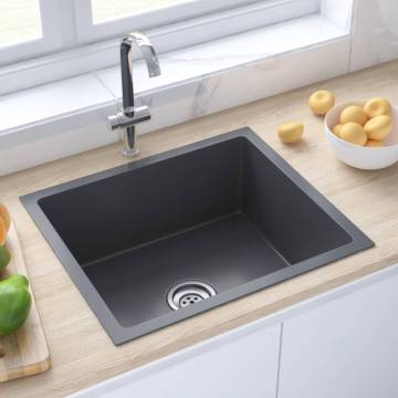 Handmade Kitchen Sink Black Stainless Steel