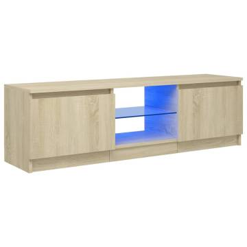 TV Cabinet with LED Lights Sonoma Oak 120x30x35.5 cm