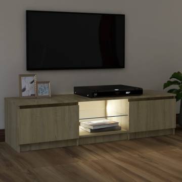 TV Cabinet with LED Lights Sonoma Oak 120x30x35.5 cm