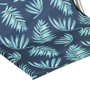 Folding Beach Chairs 2 pcs Leaf Print Fabric