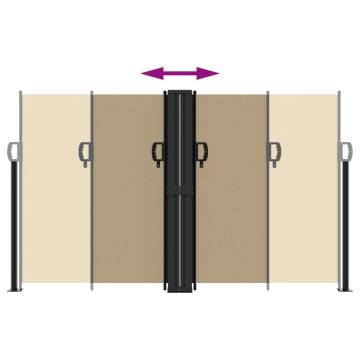 Retractable Side Awning Beige 140x600 cm