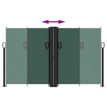 Retractable Side Awning Dark Green 140x1000 cm