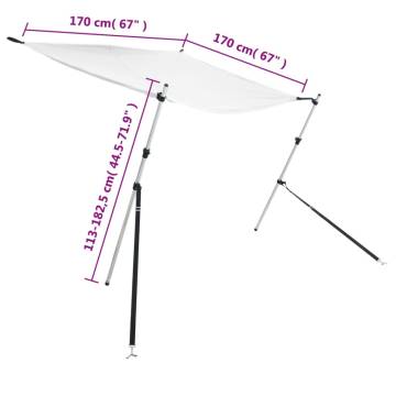 T-Top Shade Extension White 170x170x(113-182.5) cm