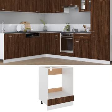 Oven Cabinet Brown Oak 60x46x81.5 cm Engineered Wood