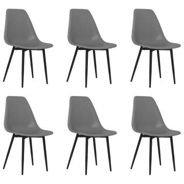 Dining Chairs 6 pcs Grey PP