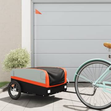 Bike Trailer Black and Orange 45 kg Iron