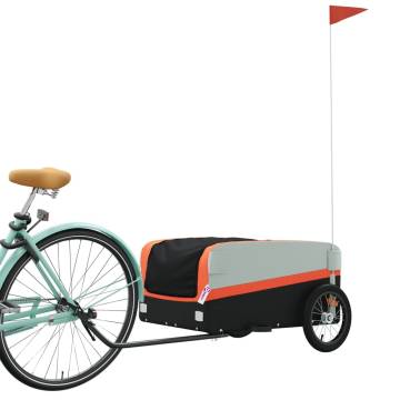 Bike Trailer Black and Orange 45 kg Iron